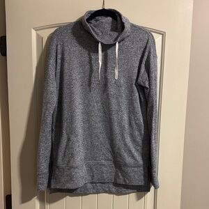 Gray Cowl Neck Pullover Sweater